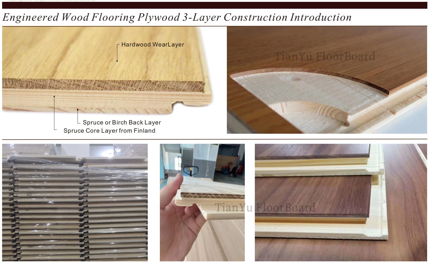 分层复合实木地板 Engineered Wood Flooring Structure  天誉地板