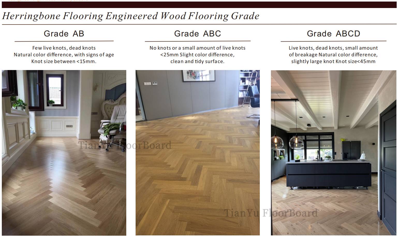 实木地板拼花与人字形 Parquet and Herringbone Patterns of Solid Wood Floor 天誉地板