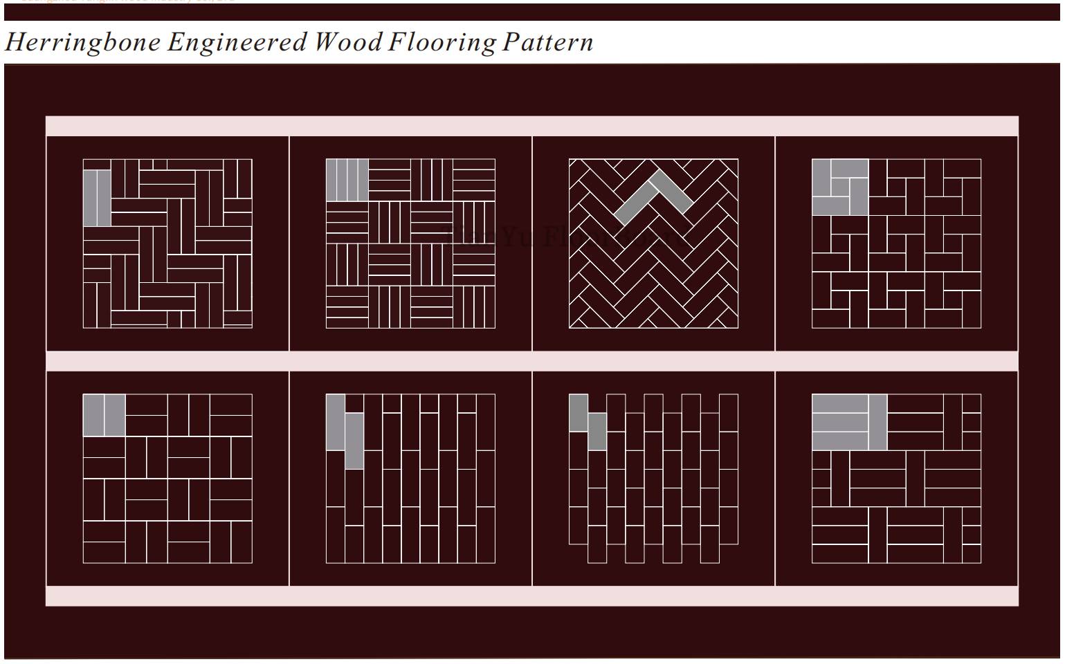 实木地板拼花与人字形 Parquet and Herringbone Patterns of Solid Wood Floor 天誉地板