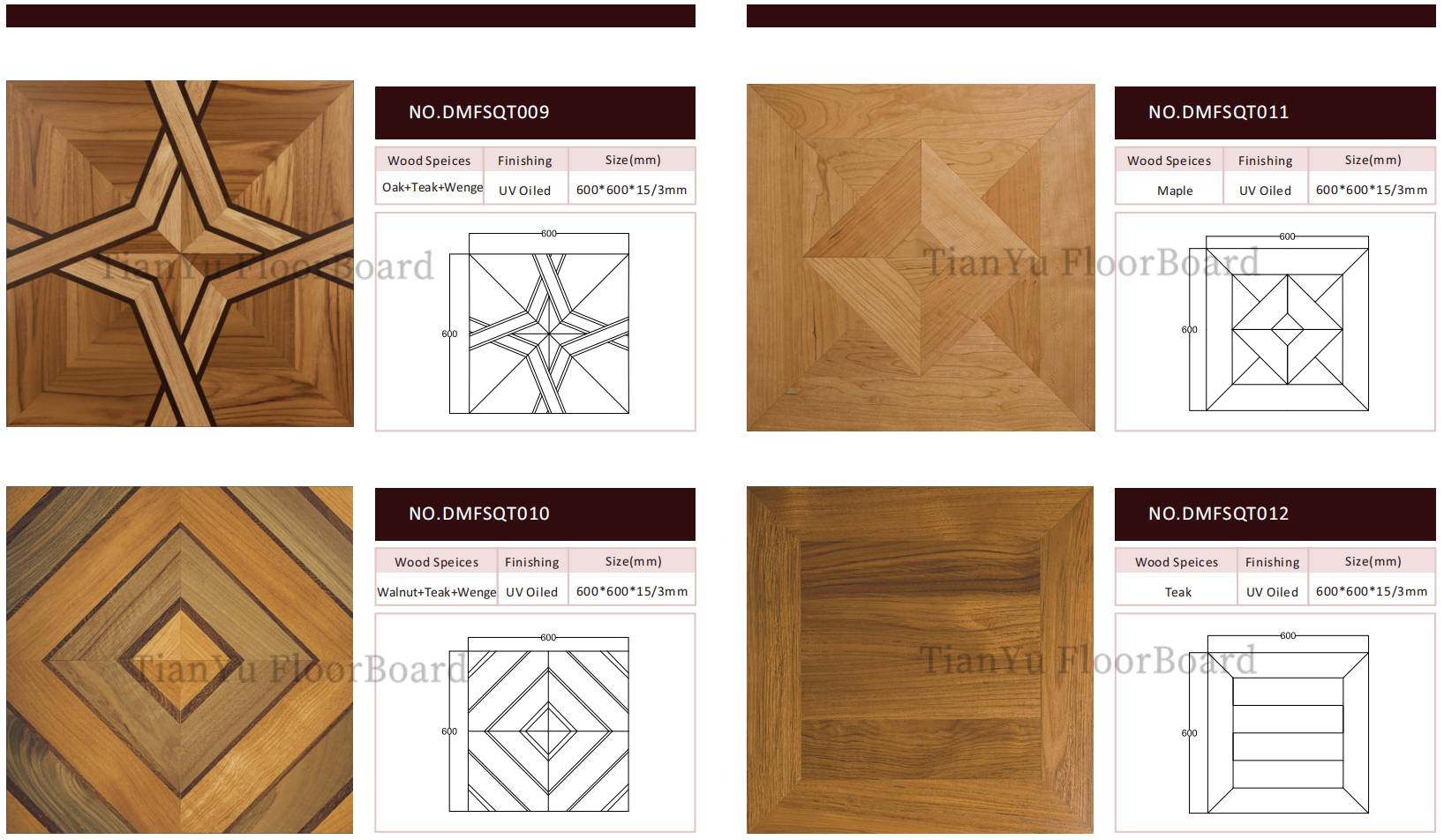 直切式拼花地板 Straight Cuttings Parquet Tiles