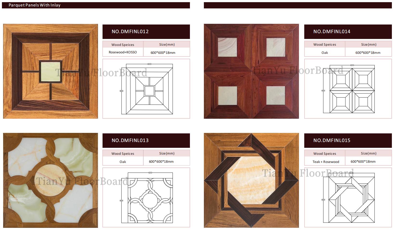 其它材料镶嵌拼花地板 Square Parquet Tiles Others Matarials Inlay