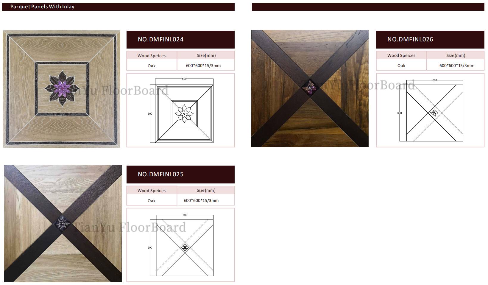 其它材料镶嵌拼花地板 Square Parquet Tiles Others Matarials Inlay